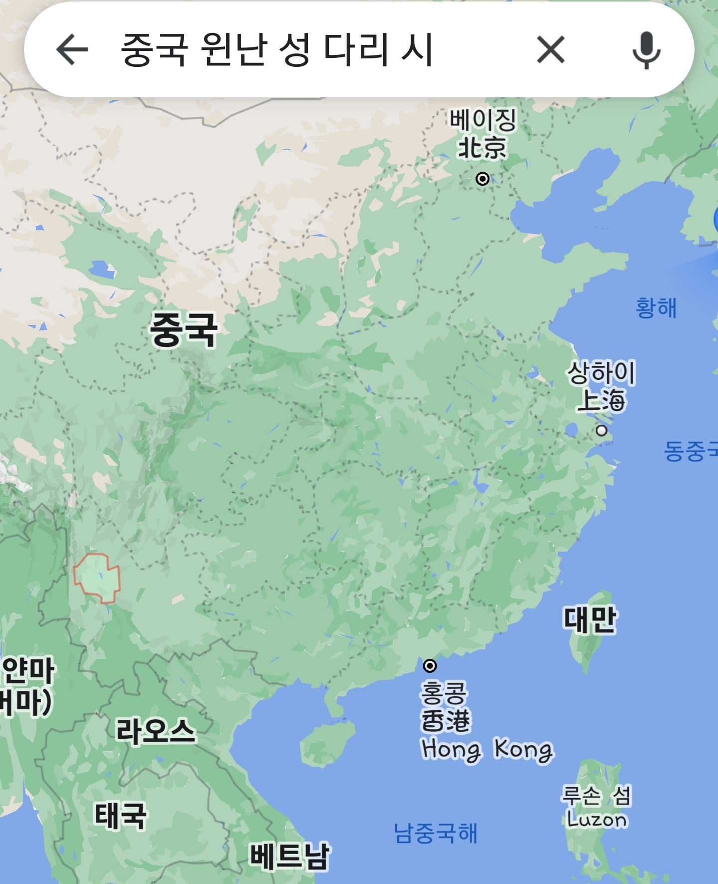 중국 윈난성 따리시 지도