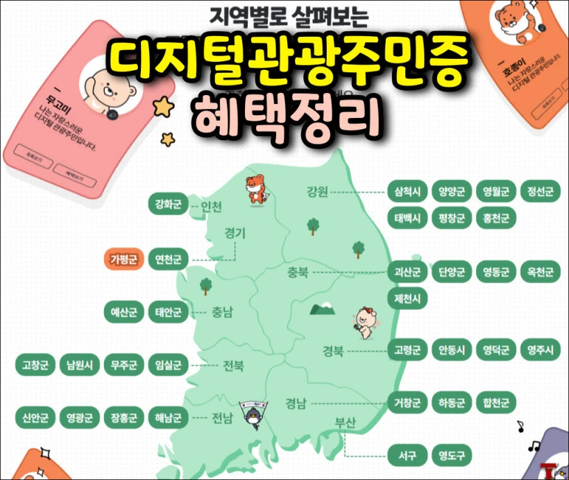 디지털 관광주민증 지역별 혜택정리